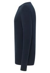 Mustang Arlington Męski Longsleeve Koszulka z Długim Rękawem Logo Dark Sapphire 1015674 4136